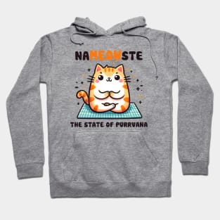 Nameowste The State Of Purrvana Funny Yoga Cat Hoodie